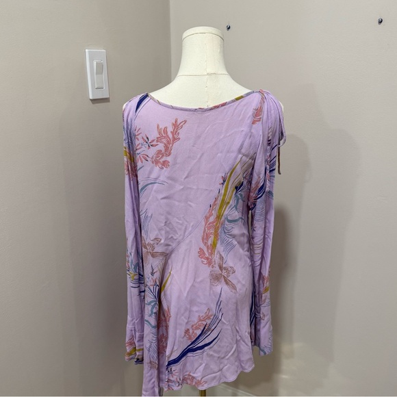 FREE PEOPLE Clear Skies Cold Shoulder Lilac Mini Dress Small - Picture 4 of 7